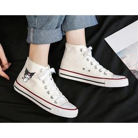 Touz Moda Kuromi Baskılı Beyaz Kanvas Ayakkabı