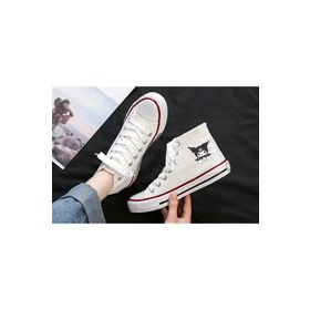 Touz Moda Kuromi Baskılı Beyaz Kanvas Ayakkabı