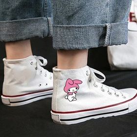 Touz Moda Melody Baskılı Beyaz Kanvas Ayakkabı