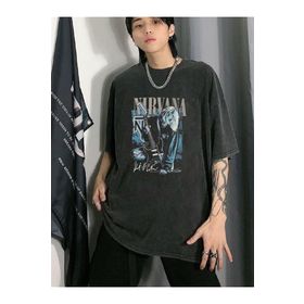 Touz Moda Nirvana Eskitme Antrasit Unisex T-shirt