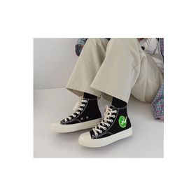 Touz Moda R&M Rick Arms Baskılı Siyah Unisex Kanvas Ayakkabı