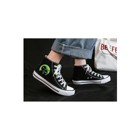 Touz Moda R&M Shadow Baskılı Siyah Unisex Kanvas Ayakkabı