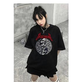 Touz Moda Rock Serisi Metallica Siyah Unisex Oversize T-shirt