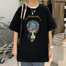 Touz Moda Rock Serisi Metallica Siyah Unisex Oversize T-shirt