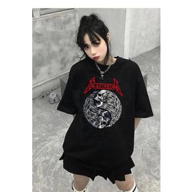 Touz Moda Rock Serisi Metallica Siyah Unisex Oversize T-shirt