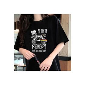 Touz Moda Rock Serisi Pink Floyd Siyah Unisex Oversize T-shirt