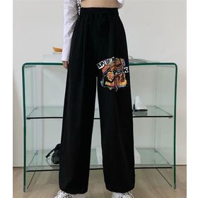 Touz Moda Spider Punk Baskılı Oversize Siyah Unisex Eşofman Altı