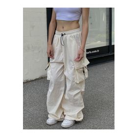 Touz Moda Tactical Paraşüt Yeşil Kumaş Kadın Pantolon