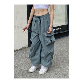 Touz Moda Tactical Paraşüt Yeşil Kumaş Kadın Pantolon