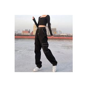 Touz Moda Ters Dikiş Siyah Kargo Pantolon