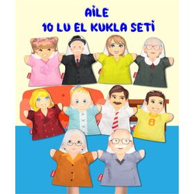 Tox 10 Parça Aile Bireyleri El Kukla Set Eğitici Oyuncak