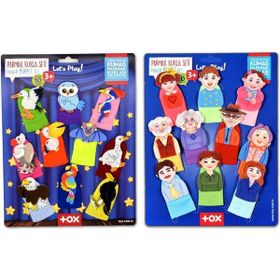 Tox Aile Bireyleri ve Uçan Hayvanlar T752 T222 2 Set 20 Parça Parmak Kukla