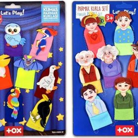 Tox Aile Bireyleri ve Uçan Hayvanlar T752 T222 2 Set 20 Parça Parmak Kukla