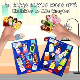Tox Aile Üyeleri ve Meslekler 20 Parça T751 T762 2 Set 20 Parça Parmak Kukla