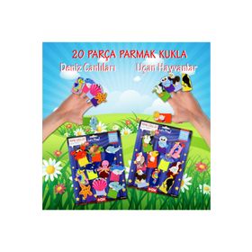 Tox Deniz Canlıları ve Uçan Hayvanlar T221 T222 2 Set 20 Parça Parmak Kukla