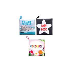 Tox E125 E129 E136 İngilizce Kutup Hayvanları Renkler ve Siyah Beyaz Bebek Kumaş Sessiz Kitap