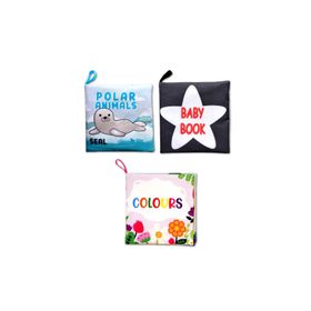 Tox E125 E129 E136 İngilizce Kutup Hayvanları Renkler ve Siyah Beyaz Bebek Kumaş Sessiz Kitap