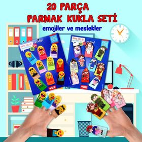 Tox Emojiler ve Meslekler T106 T762 2 Set 20 Parça Parmak Kukla