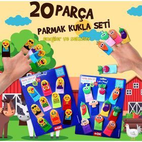 Tox Emojiler ve Sebzeler T106 T104 2 Set 20 Parça Parmak Kukla