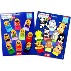 Tox Emojiler ve Vahşi Hayvanlar T106 T781 2 Set 20 Parça Parmak Kukla