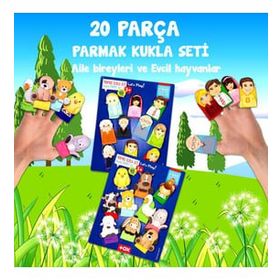 Tox Evcil Hayvanlar ve Aile Bireyleri T771 T751 2 Set 20 Parça Parmak Kukla