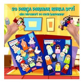 Tox Evcil Hayvanlar ve Aile Bireyleri T771 T751 2 Set 20 Parça Parmak Kukla
