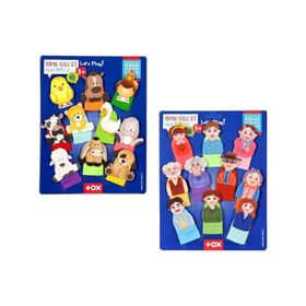 Tox Evcil Hayvanlar ve Aile Bireyleri T771 T751 2 Set 20 Parça Parmak Kukla