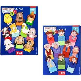 Tox Evcil Hayvanlar ve Aile Bireyleri T771 T752 2 Set 20 Parça Parmak Kukla