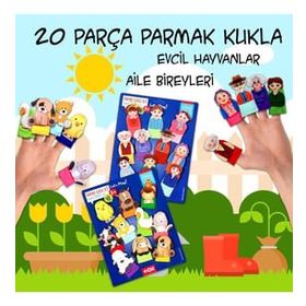 Tox Evcil Hayvanlar ve Aile Bireyleri T771 T752 2 Set 20 Parça Parmak Kukla