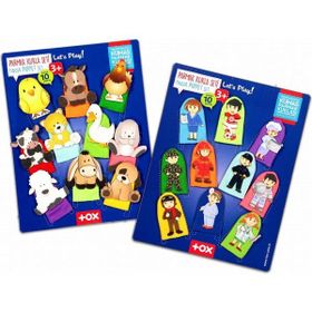 Tox Evcil Hayvanlar ve Meslekler T771 T761 2 Set 20 Parça Parmak Kukla