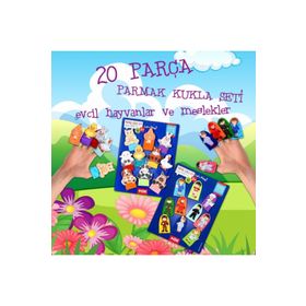 Tox Evcil Hayvanlar ve Meslekler T772 T761 2 Set 20 Parça Parmak Kukla