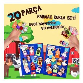 Tox Evcil Hayvanlar ve Meslekler T772 T762 2 Set 20 Parça Parmak Kukla