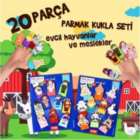 Tox Evcil Hayvanlar ve Meslekler T772 T762 2 Set 20 Parça Parmak Kukla