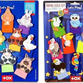 Tox Evcil Hayvanlar ve Uçan Hayvanlar T772 T222 2 Set 20 Parça Parmak Kukla