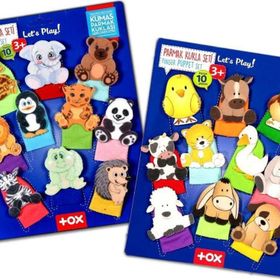 Tox Evcil Hayvanlar ve Vahşi Hayvanlar T771 T782 2 Set 20 Parça Parmak Kukla