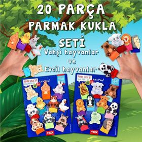 Tox Evcil Hayvanlar ve Vahşi Hayvanlar T772 T781 2 Set 20 Parça Parmak Kukla