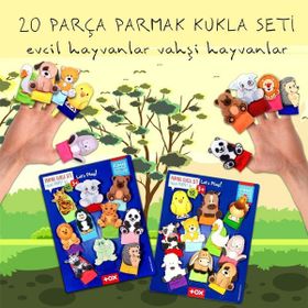 Tox Evcil Hayvanlar ve Vahşi Hayvanlar T772 T781 2 Set 20 Parça Parmak Kukla