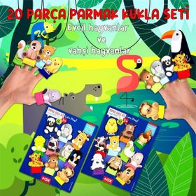 Tox Evcil Hayvanlar ve Vahşi Hayvanlar T772 T781 2 Set 20 Parça Parmak Kukla