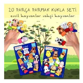 Tox Evcil Hayvanlar ve Vahşi Hayvanlar T772 T781 2 Set 20 Parça Parmak Kukla