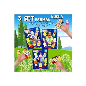 Tox Evcil Vahşi Hayvanlar ve Aile T771 T781 T751 3 Set 30 Parça Parmak Kukla