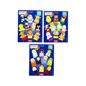 Tox Evcil Vahşi Hayvanlar ve Aile T771 T781 T751 3 Set 30 Parça Parmak Kukla