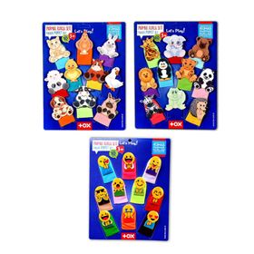 Tox Evcil Vahşi Hayvanlar ve Emojiler T772 T782 T106 3 Set 30 Parça Parmak Kukla