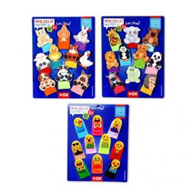 Tox Evcil Vahşi Hayvanlar ve Emojiler T772 T782 T106 3 Set 30 Parça Parmak Kukla