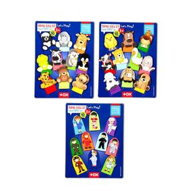 Tox Evcil Vahşi Hayvanlar ve Meslekler T771 T781 T761 3 Set 30 Parça Parmak Kukla