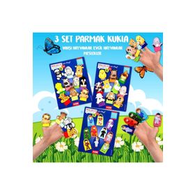 Tox Evcil Vahşi Hayvanlar ve Meslekler T771 T781 T761 3 Set 30 Parça Parmak Kukla
