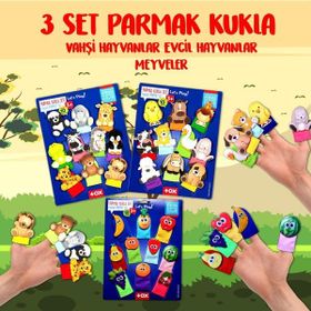Tox Evcil Vahşi Hayvanlar ve Meyveler T771 T781 T105 3 Set 30 Parça Parmak Kukla