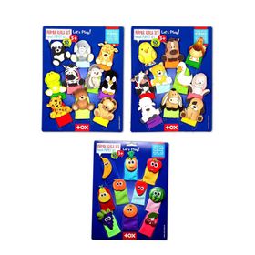 Tox Evcil Vahşi Hayvanlar ve Meyveler T771 T781 T105 3 Set 30 Parça Parmak Kukla