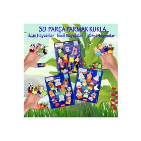 Tox Evcil Vahşi ve Uçan Hayvanlar T772 T782 T222 3 Set 30 Parça Parmak Kukla