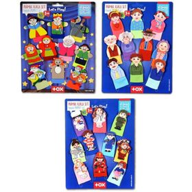 Tox Masal Kahramanları Aile Bireyleri ve Meslekler T225 T752 T762 3 Set 30 Parça Parmak Kukla