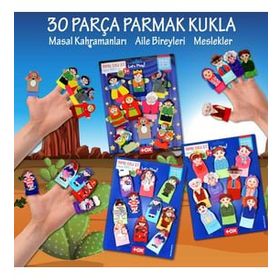 Tox Masal Kahramanları Aile Bireyleri ve Meslekler T225 T752 T762 3 Set 30 Parça Parmak Kukla